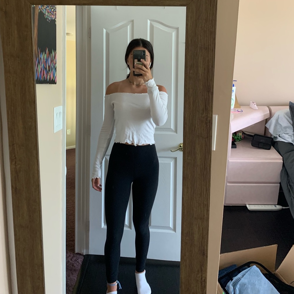 2 off the shoulder long sleeve shirts both Medium